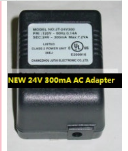 NEW Changezhou Electronics RK AAC 2400300 (With Cord) 24V AC 300mA CLASS 2 POWER SUPPLY